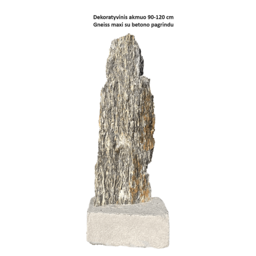 Dekoratyvinis akmuo 90-120 cm Gneiss maxi su betono pagrindu